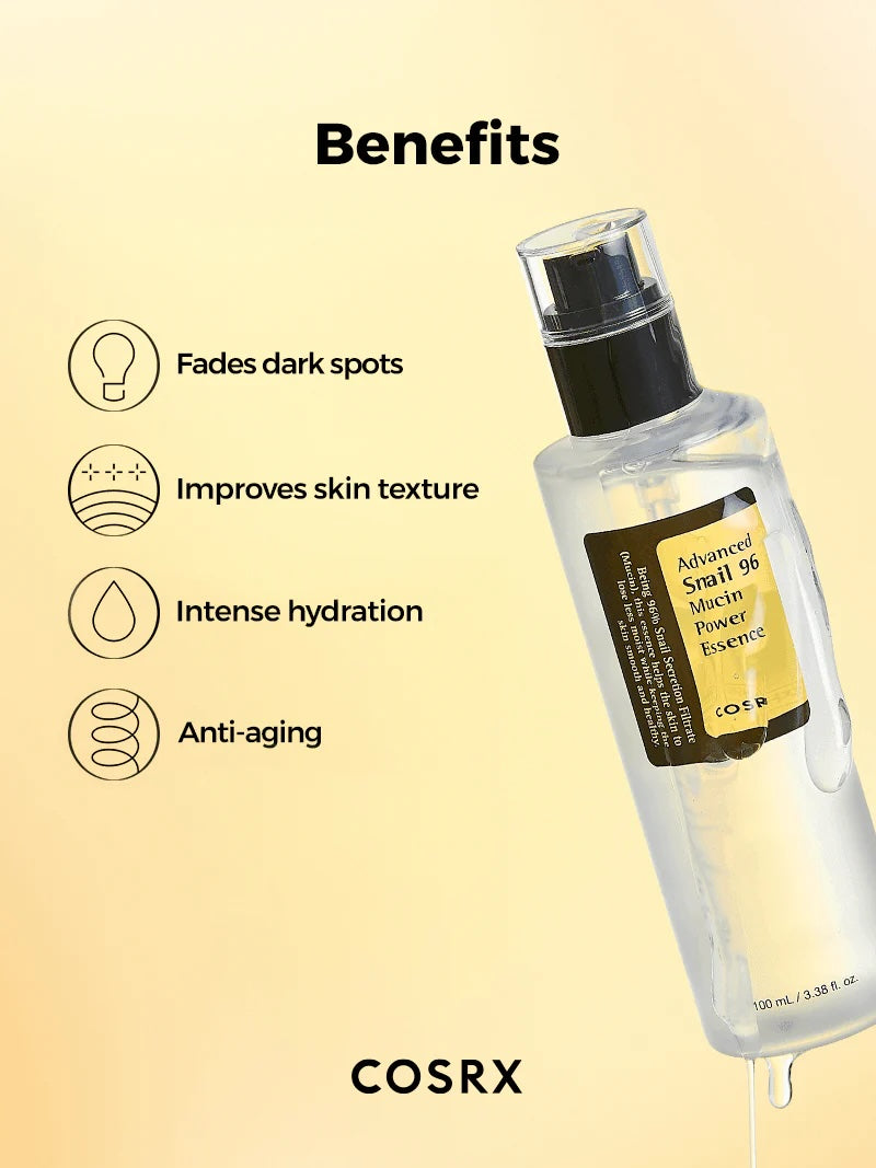 COSRX Advanced Snail 96 Mucin Power Essence 100ml | Korean Skincare Hydrating Serum for Repair & Glow