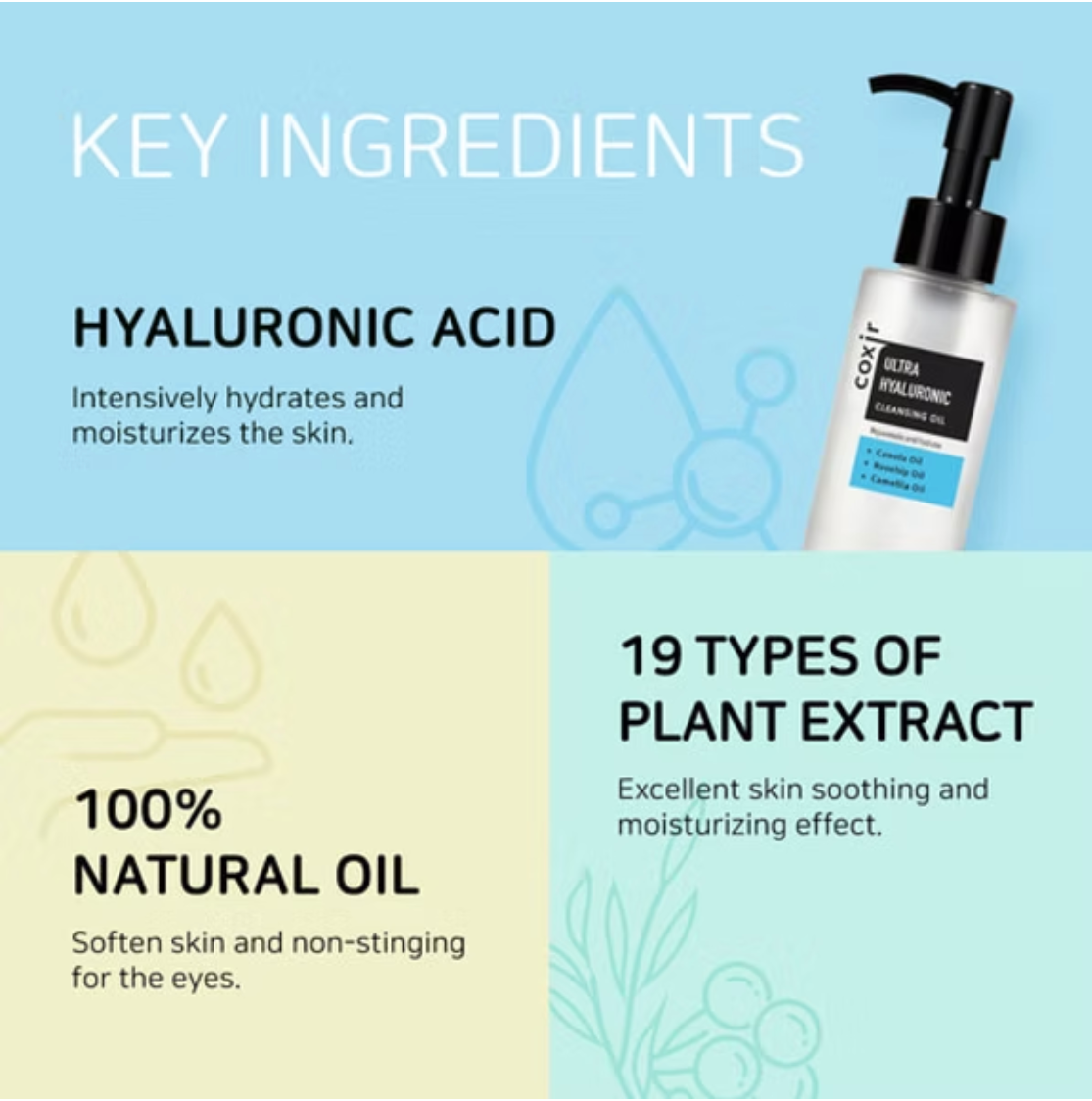 COXIR Ultra Hyaluronic Cleansing Oil |No Paraben, No Silicon, No Animal Testing