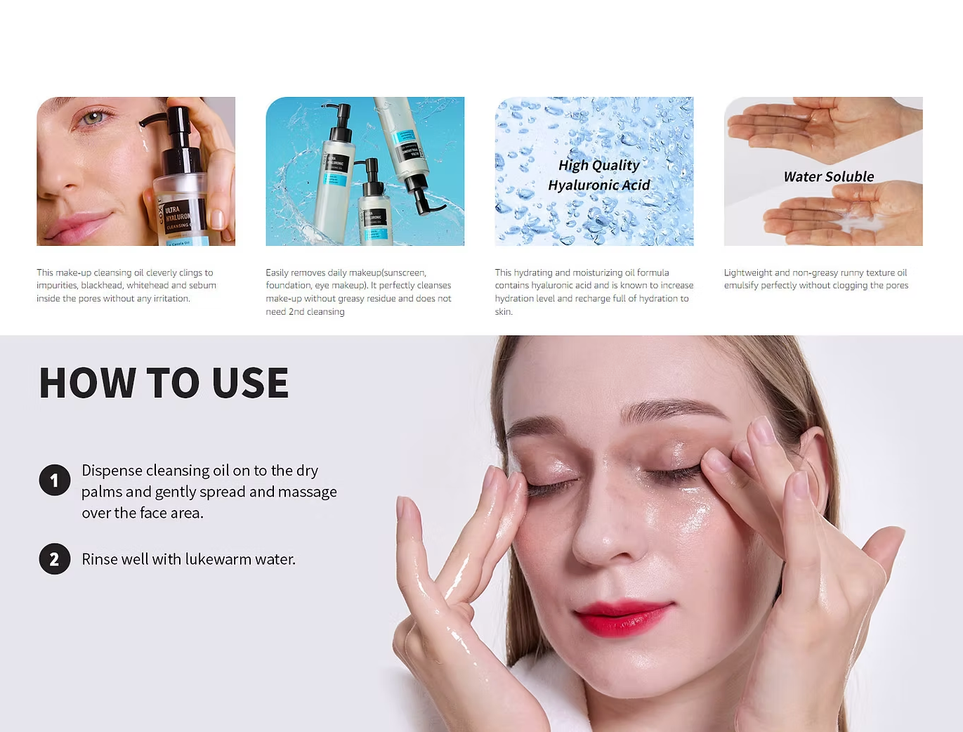 COXIR Ultra Hyaluronic Cleansing Oil |No Paraben, No Silicon, No Animal Testing