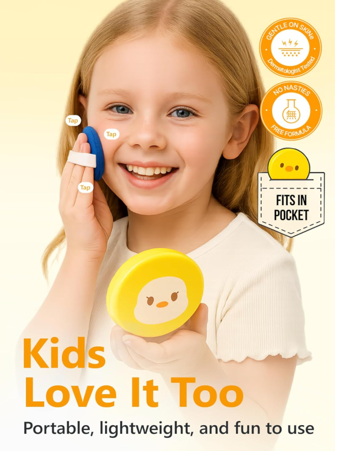 ATOPALM Tok Tok Facial Sun Pact | Korean Sunscreen Cushion SPF43 PA+++ | Moisturizing Sun Cream for Dry & Sensitive Skin | Mineral Compact SPF | K-Beauty Skincare 15g