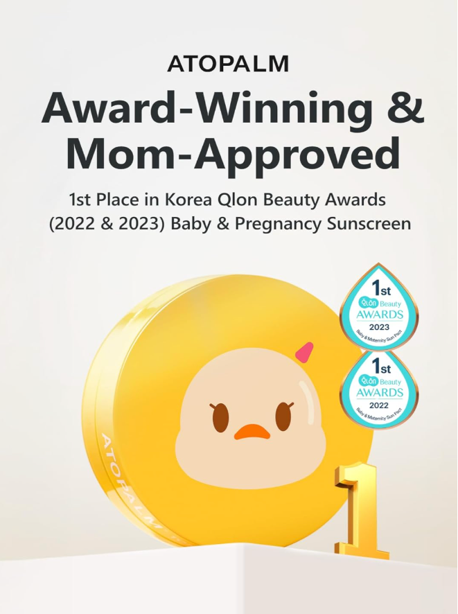 ATOPALM Tok Tok Facial Sun Pact | Korean Sunscreen Cushion SPF43 PA+++ | Moisturizing Sun Cream for Dry & Sensitive Skin | Mineral Compact SPF | K-Beauty Skincare 15g