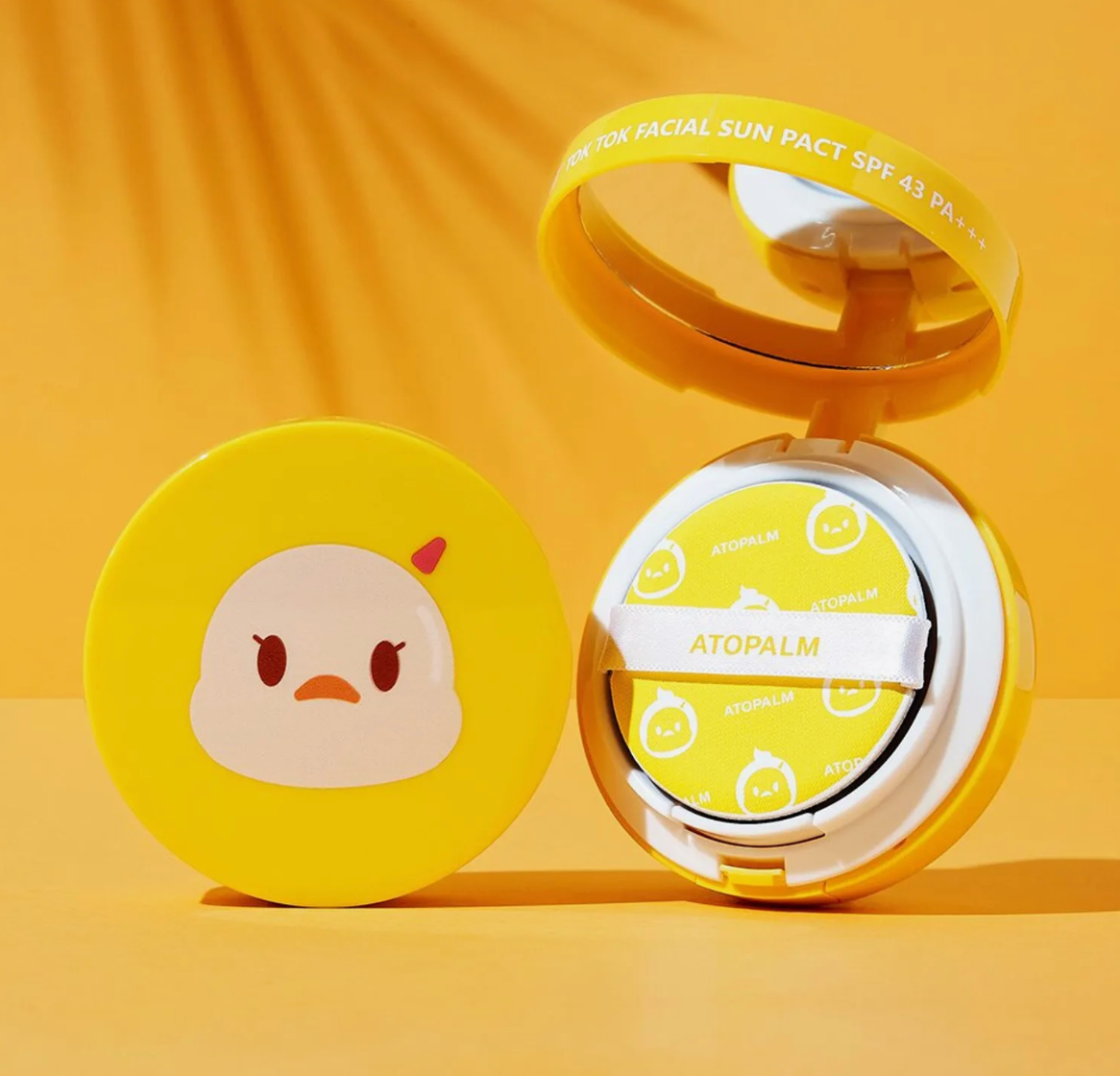 ATOPALM Tok Tok Facial Sun Pact | Korean Sunscreen Cushion SPF43 PA+++ | Moisturizing Sun Cream for Dry & Sensitive Skin | Mineral Compact SPF | K-Beauty Skincare 15g