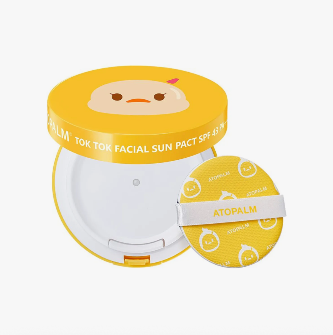 ATOPALM Tok Tok Facial Sun Pact | Korean Sunscreen Cushion SPF43 PA+++ | Moisturizing Sun Cream for Dry & Sensitive Skin | Mineral Compact SPF | K-Beauty Skincare 15g